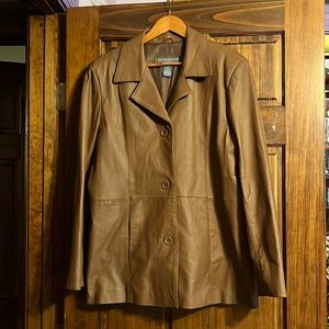 Brown leather jacket